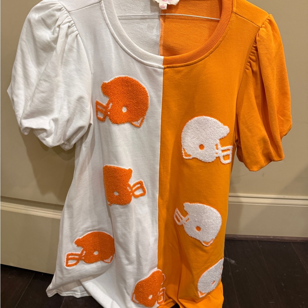 Women’s ' Orange and White Football Helmet dress/shirt